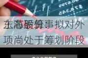 东芯股份：拟对外
上海砺算事项尚处于筹划阶段
